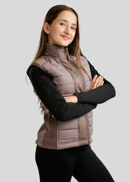 Emma Junior Chaleco Softshell Híbrido Montar - Nougat Brown
