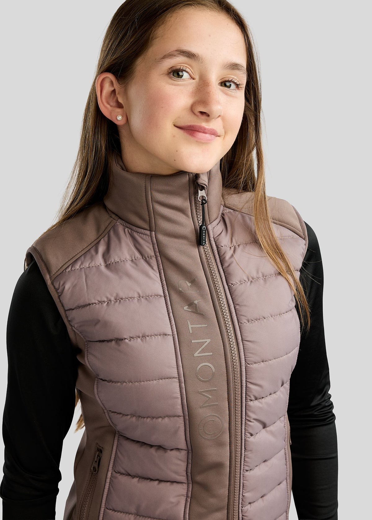 Emma Junior Chaleco Softshell Híbrido Montar - Nougat Brown