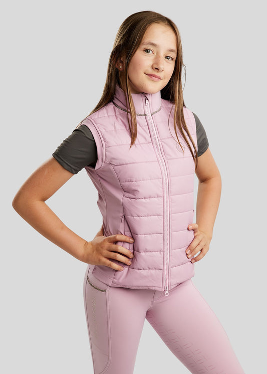 MoLila Junior chaleco hibrido con detalles Champagne - Candy Pink