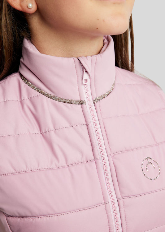 MoLila Junior chaleco hibrido con detalles Champagne - Candy Pink