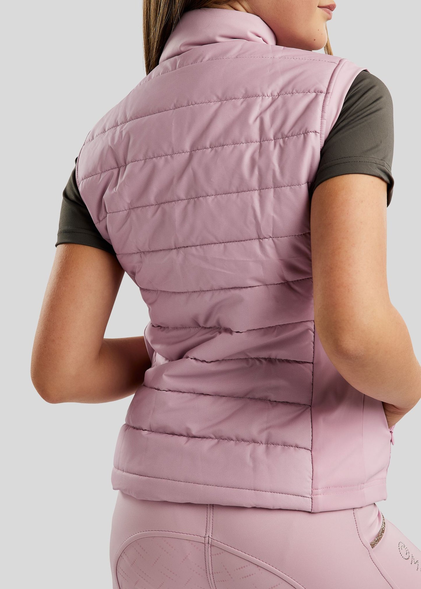 MoLila Junior chaleco hibrido con detalles Champagne - Candy Pink