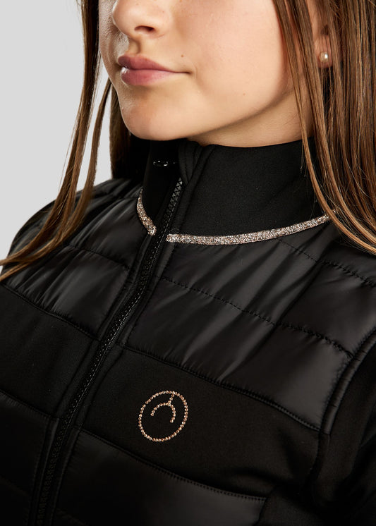 MoLila Junior chaleco hibrido con detalles Champagne - Negro