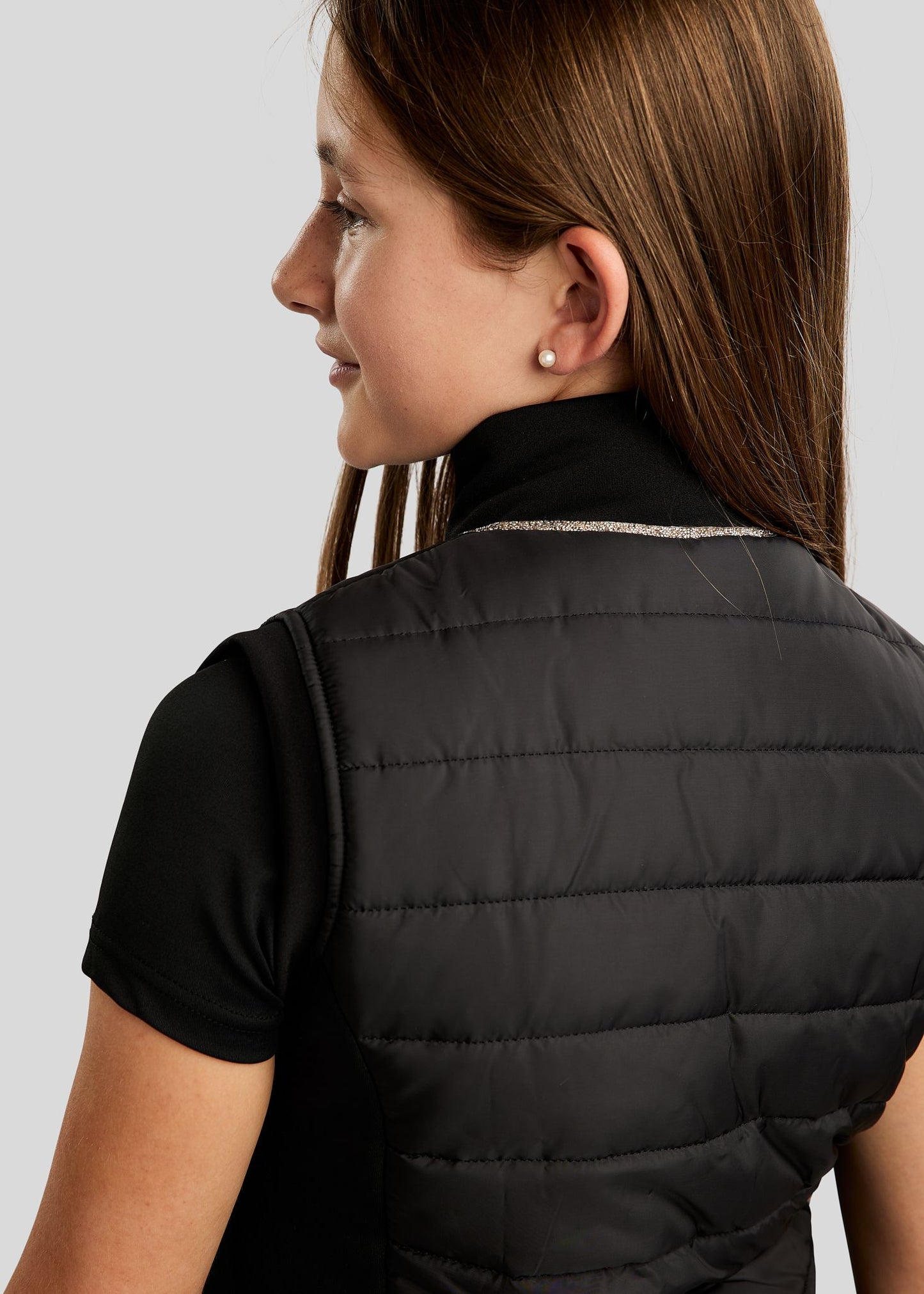 MoLila Junior chaleco hibrido con detalles Champagne - Negro