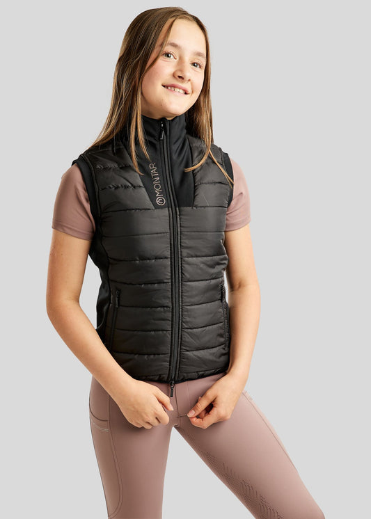 MoCaroline Junior Hybrid Bodywarmer con cristales champagne - Negro