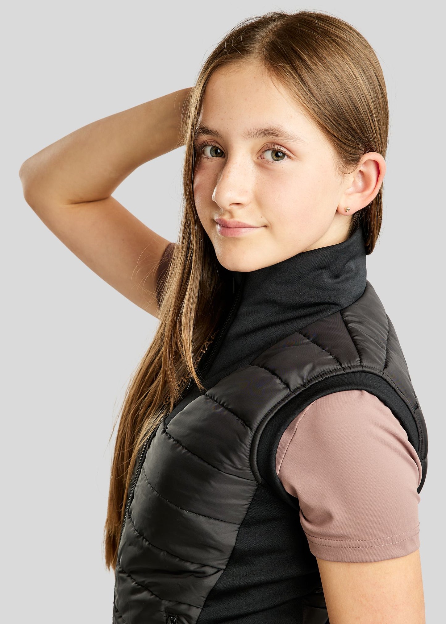 MoCaroline Junior Hybrid Bodywarmer con cristales champagne - Negro