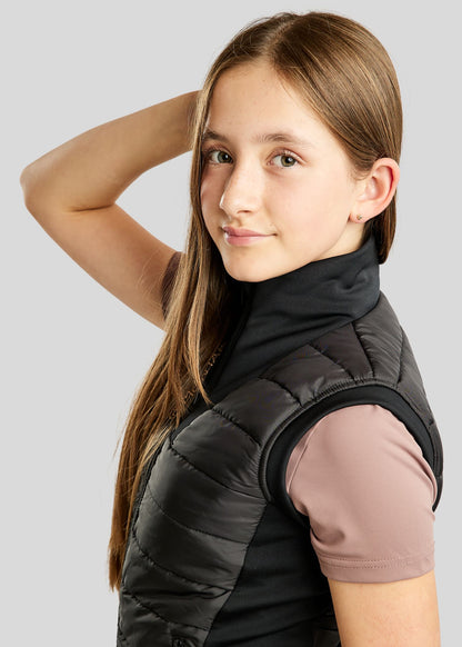MoCaroline Junior Hybrid Bodywarmer con cristales champagne - Negro