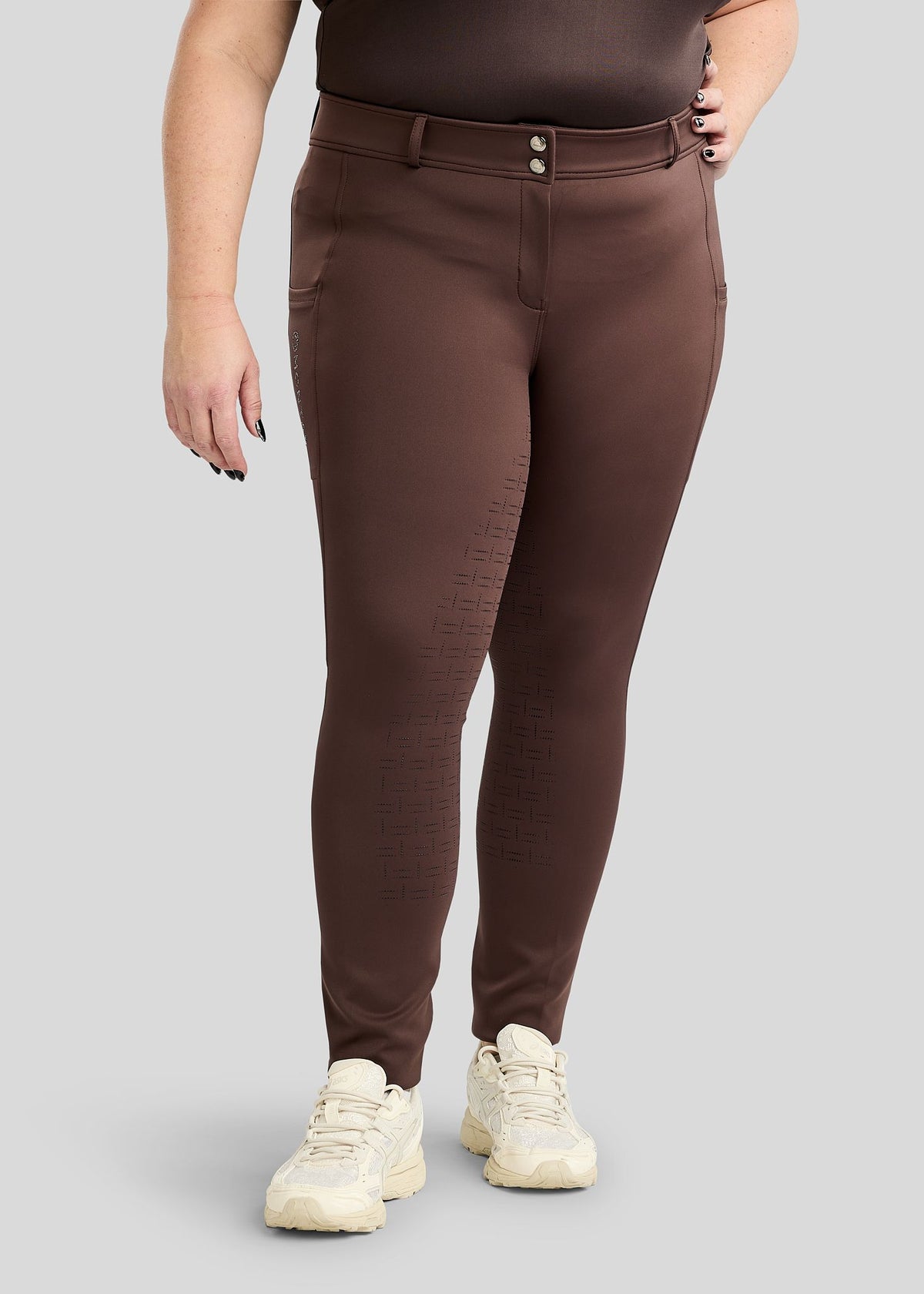 CURVE MoFlair pantalon Full Grip y Cristales Gun Metal - Marron