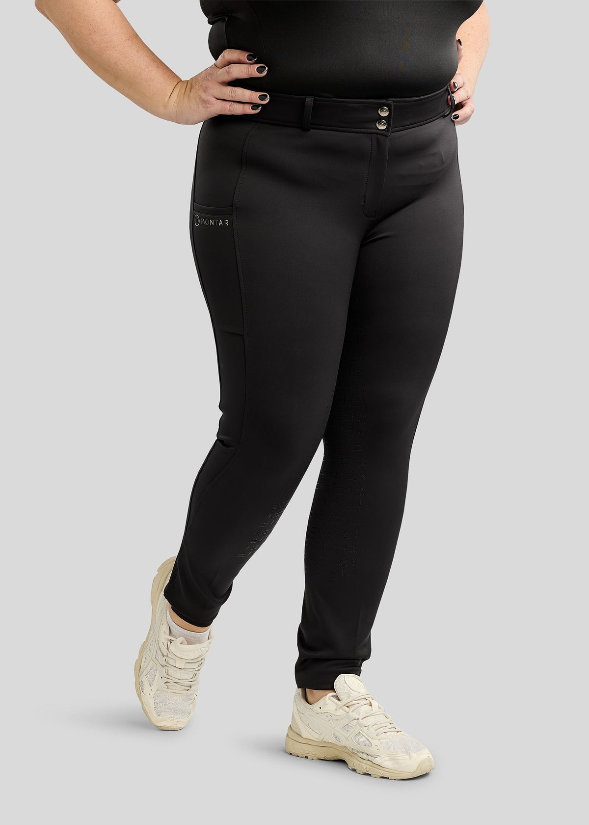 CURVE MoFree pantalon Full Grip Logo Gun Metal - Negro