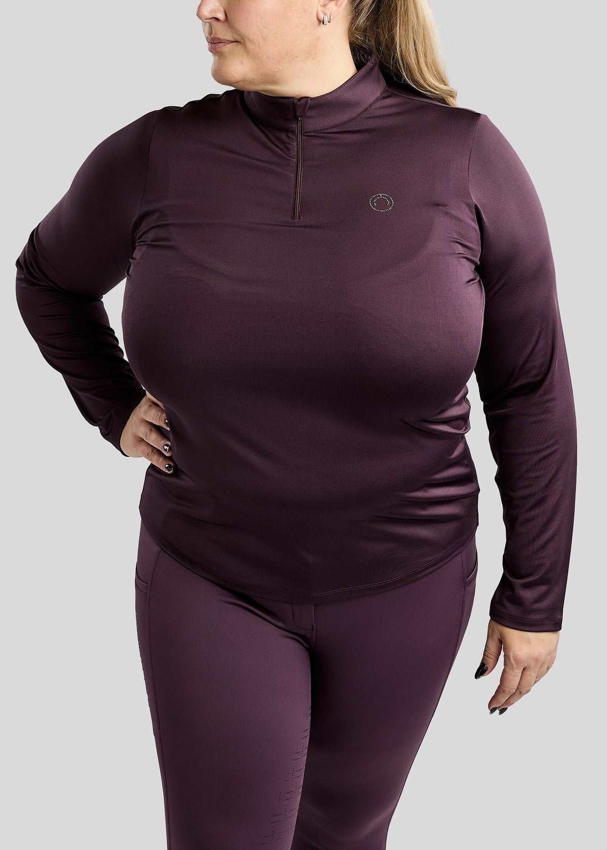 CURVE MoFair Polo manga larga con detalles Gun Metal - Fig