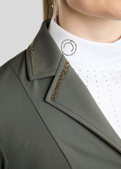 MoEve Softshell Americana de Concurso detalles Golden Quartz - Forest Green