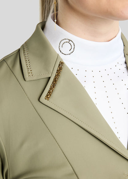 MoEve Softshell Americana de Concurso detalles Golden Quartz - Dusty Green