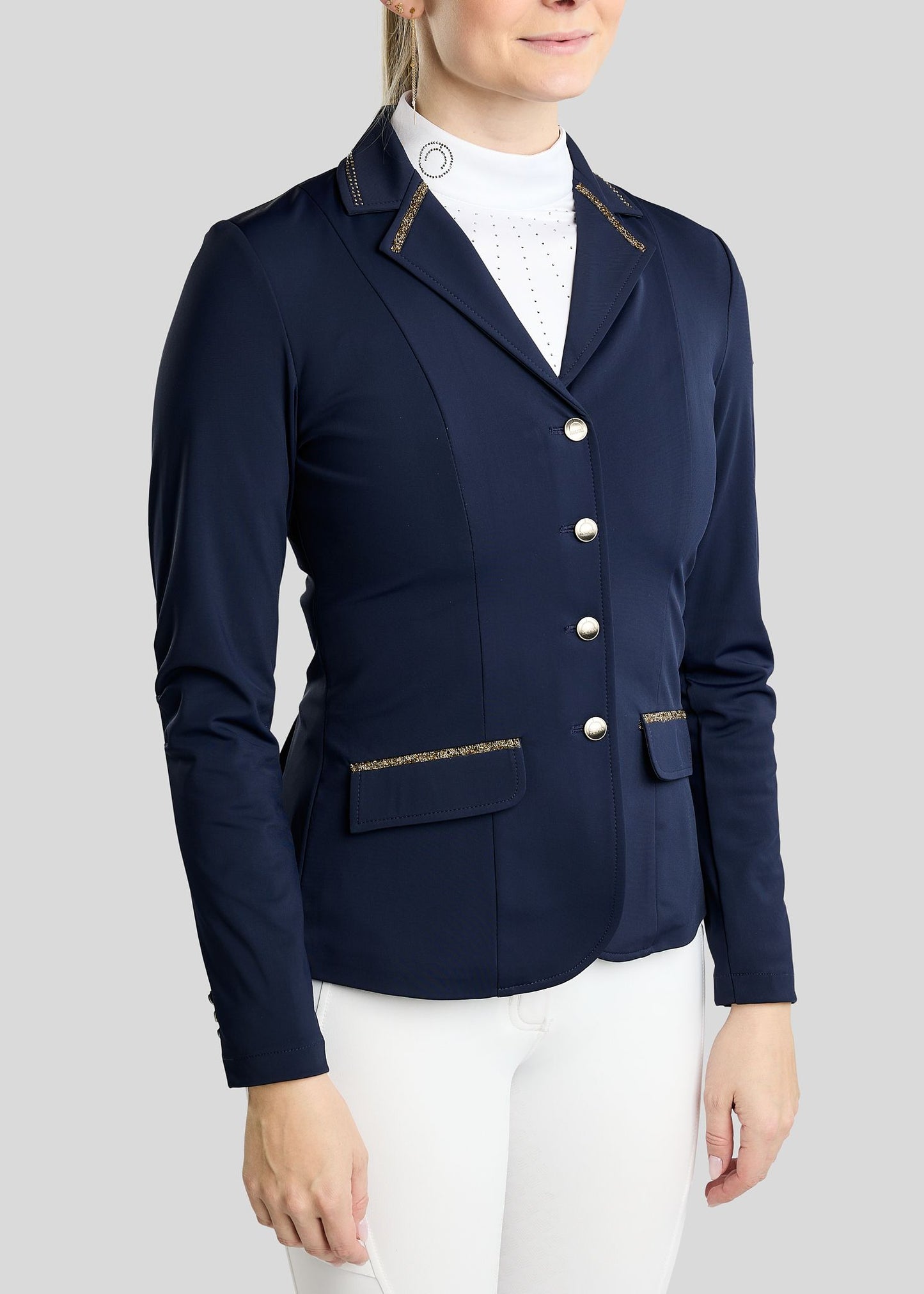 MoEve Softshell Americana de Concurso detalles Golden Quartz - Navy