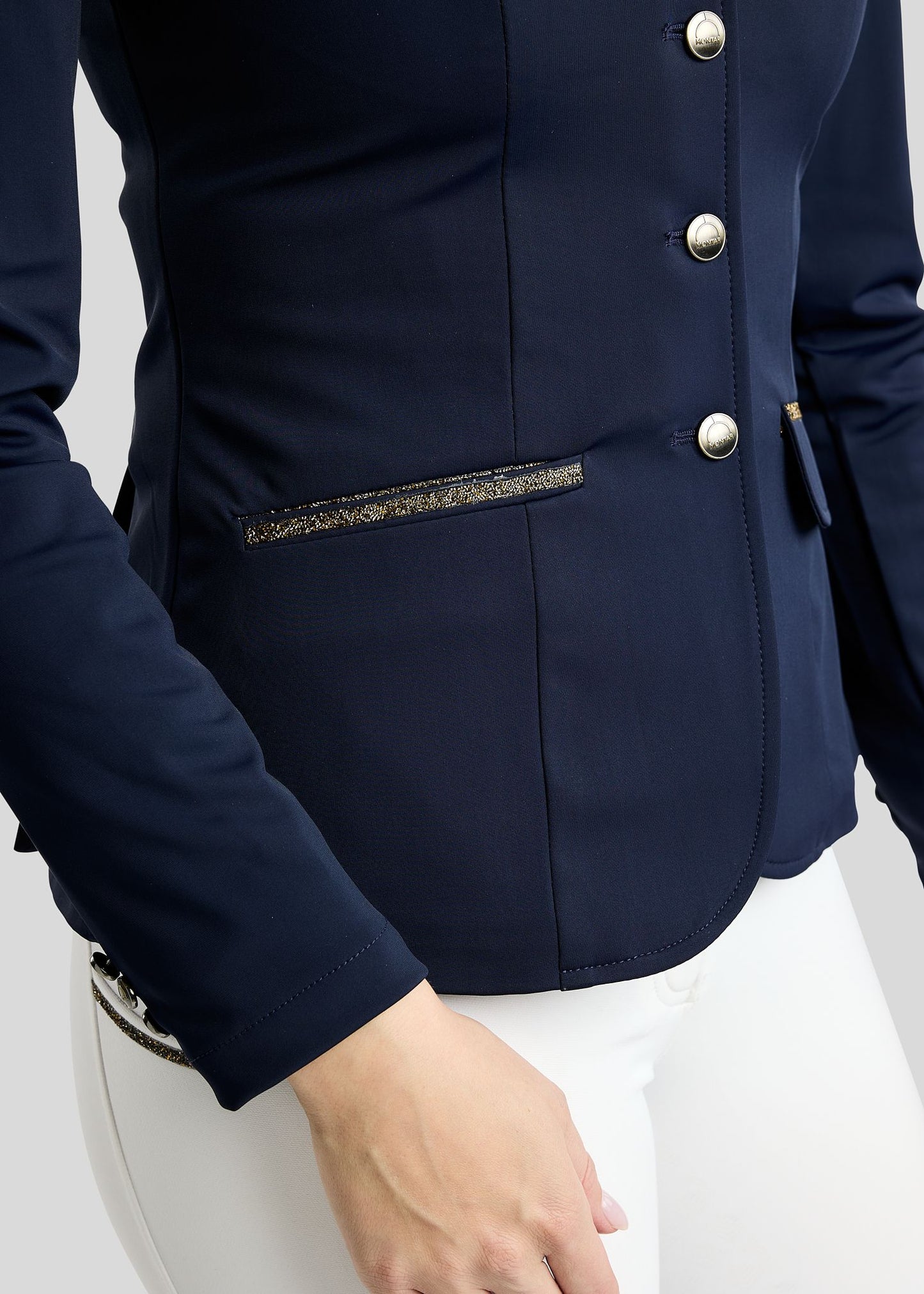 MoEve Softshell Americana de Concurso detalles Golden Quartz - Navy
