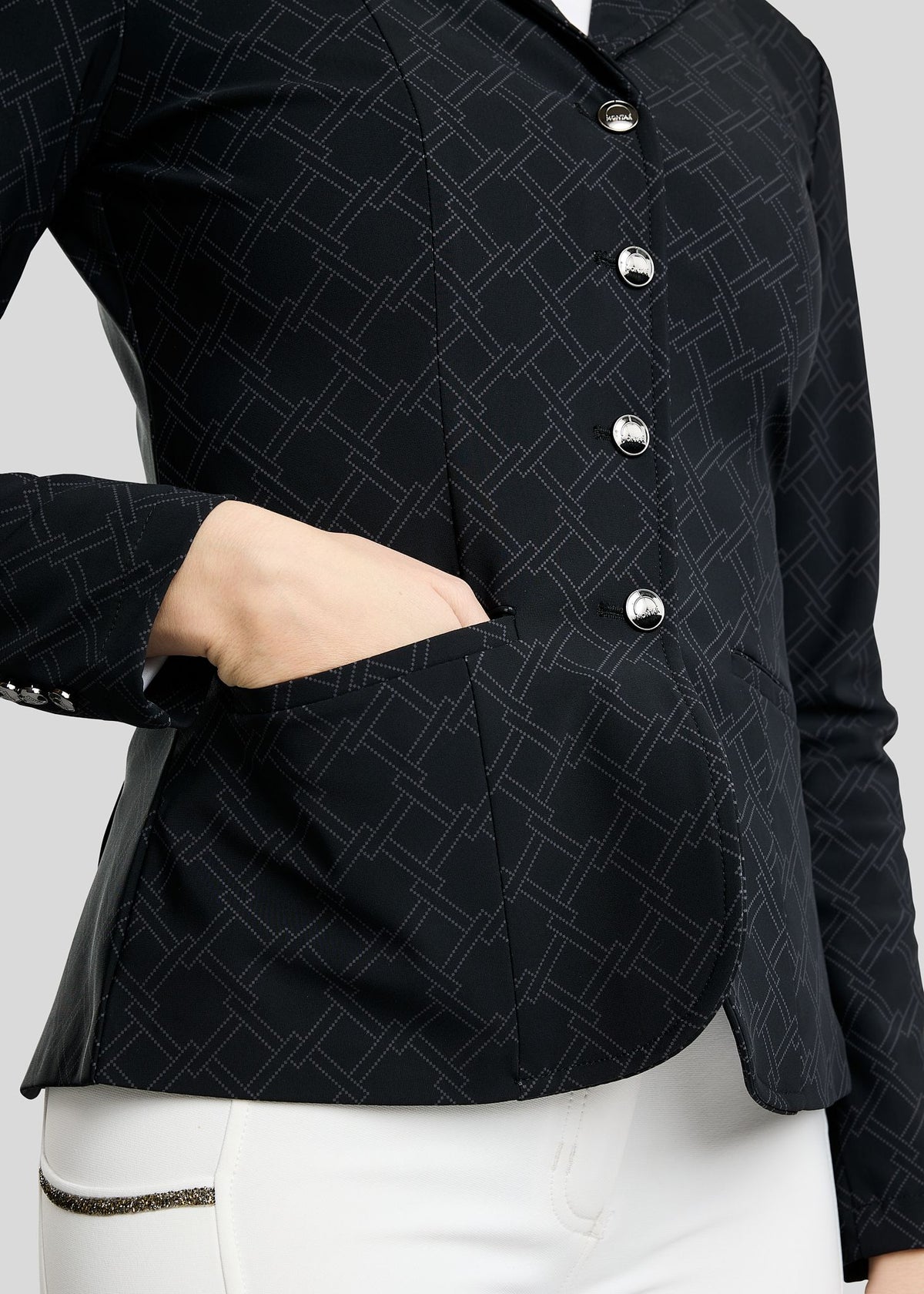 MoLeia  Americana Softshell de Concurso Montar Lumber Check - Negro