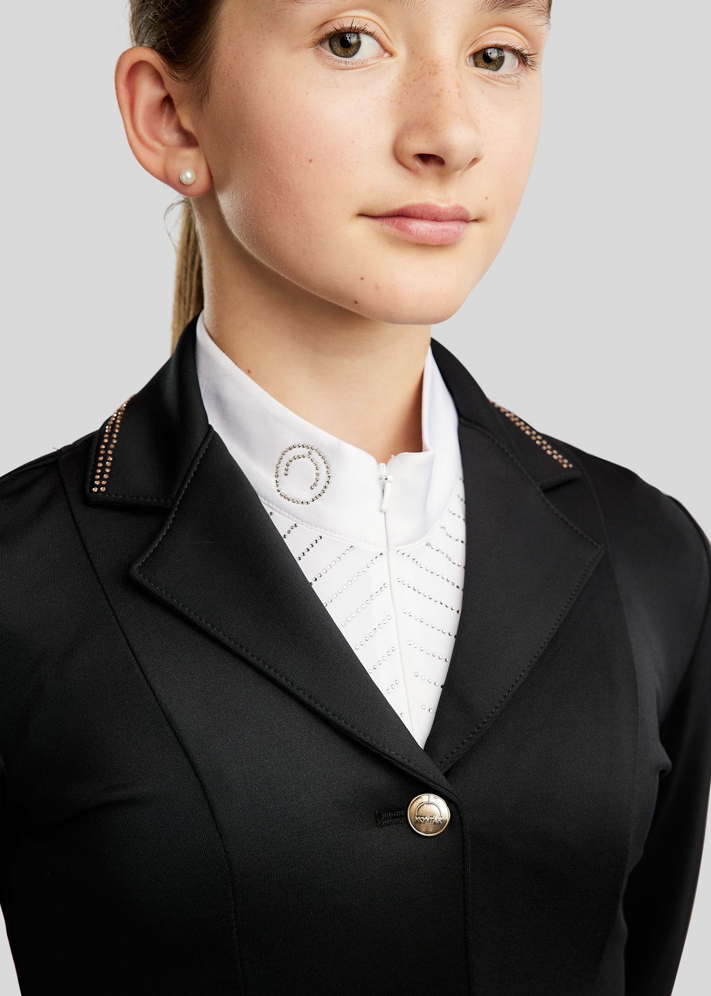 MoEverlisa Junior americana concurso con Champagne Crystals - Negro