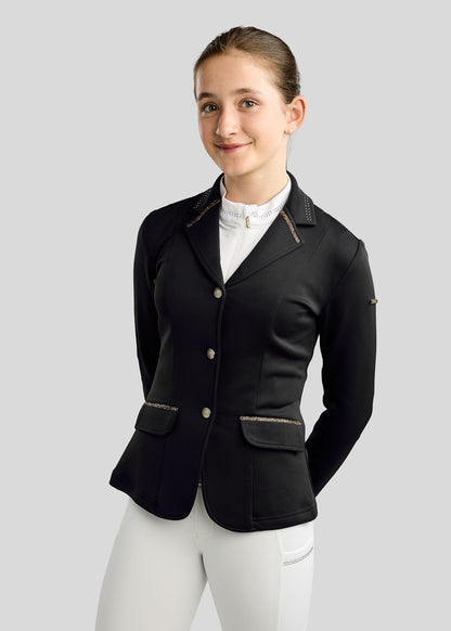MoEve Junior Softshell Americana de Concurso detalles Golden Quartz - Negro