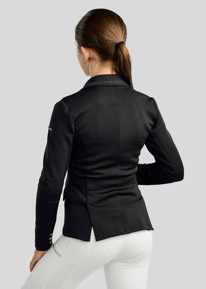 MoEve Junior Softshell Americana de Concurso detalles Golden Quartz - Negro