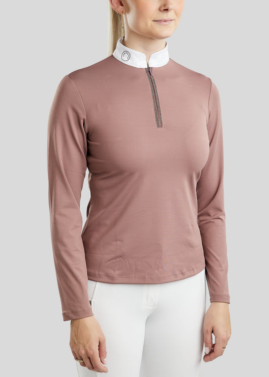 MoGaia Polo de concurso con detalles Gun Metal Caviar - Dusty Rose