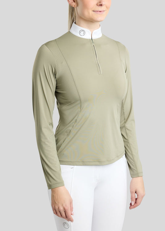 MoZida REFINED Polo Concurso manga larga  - Dusty Green