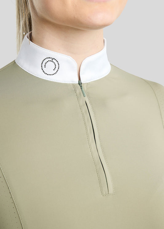 MoZida REFINED Polo Concurso manga larga  - Dusty Green