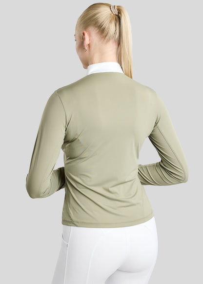 MoZida REFINED Polo Concurso manga larga  - Dusty Green