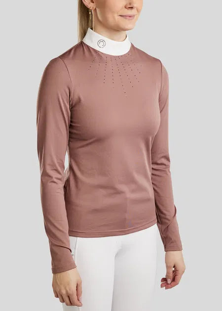 MoEmilia Mixed Gray Toned Crystals LS Comp.shirt Black Peony