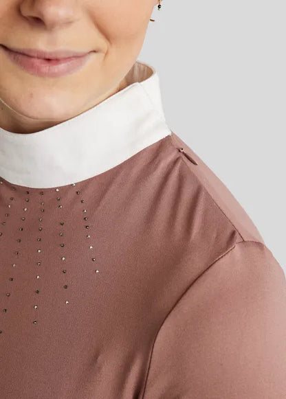 MoEmilia Mixed Gray Toned Crystals LS Comp.shirt Black Peony
