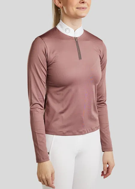 MoMarlie polo concurso manga larga con cinta caviar - Dusty Rose