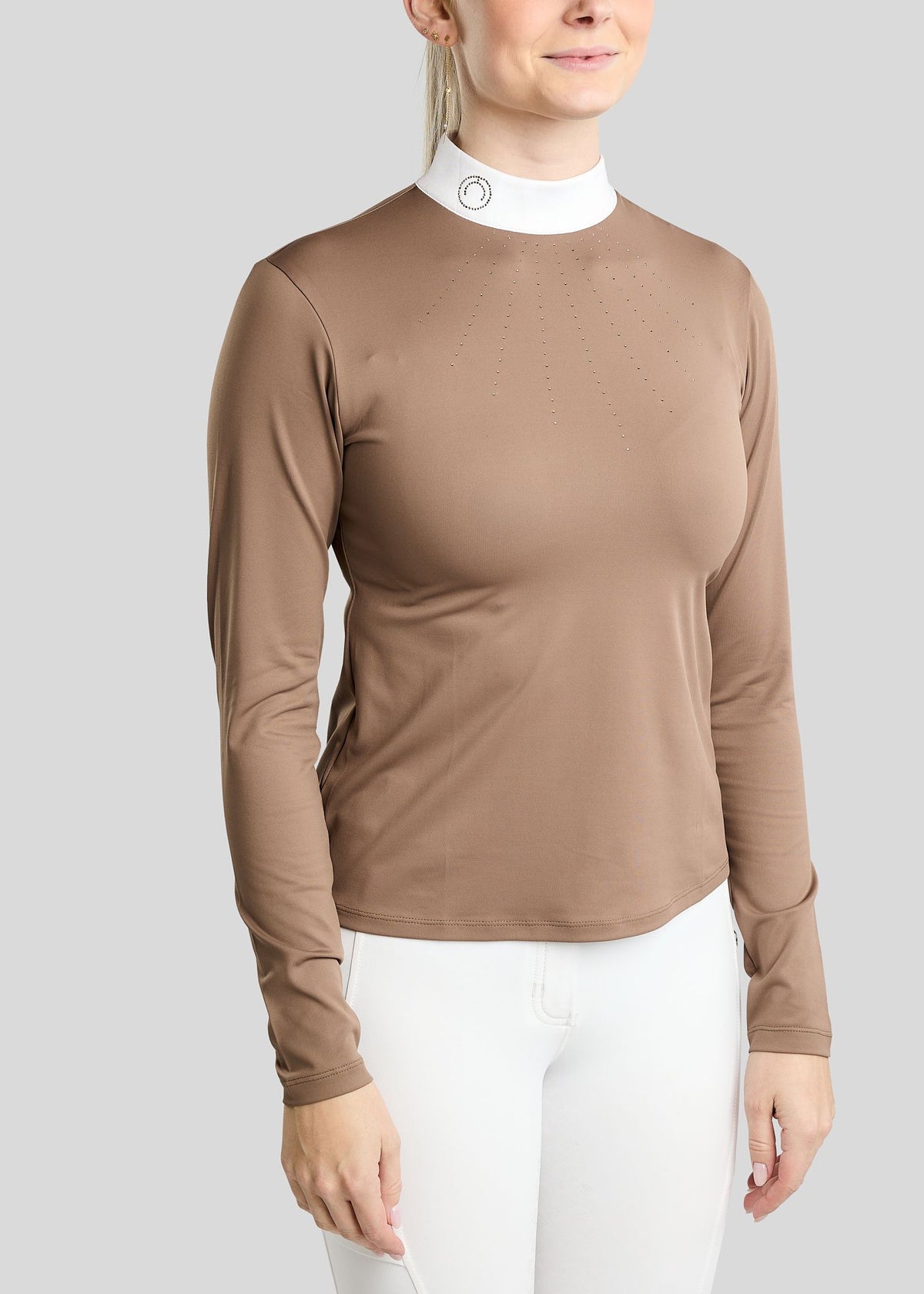 MoEve Polo concurso  manga larga - Nougat Brown