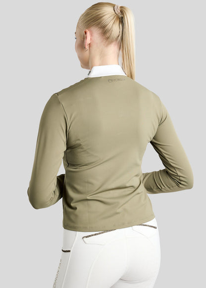 MoEve Polo concurso  manga larga - Dusty Green