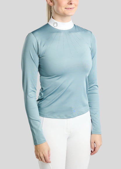 MoEve Polo concurso  manga larga - Smooky Blue