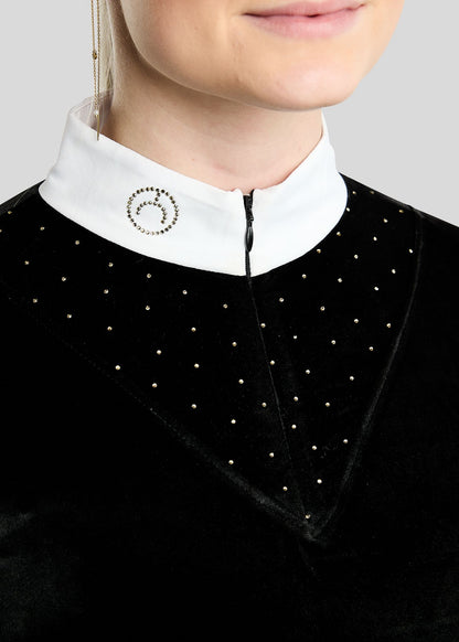 MoValerie Polo de Concurso Montar - Velvet con Cristales Golden Quartz