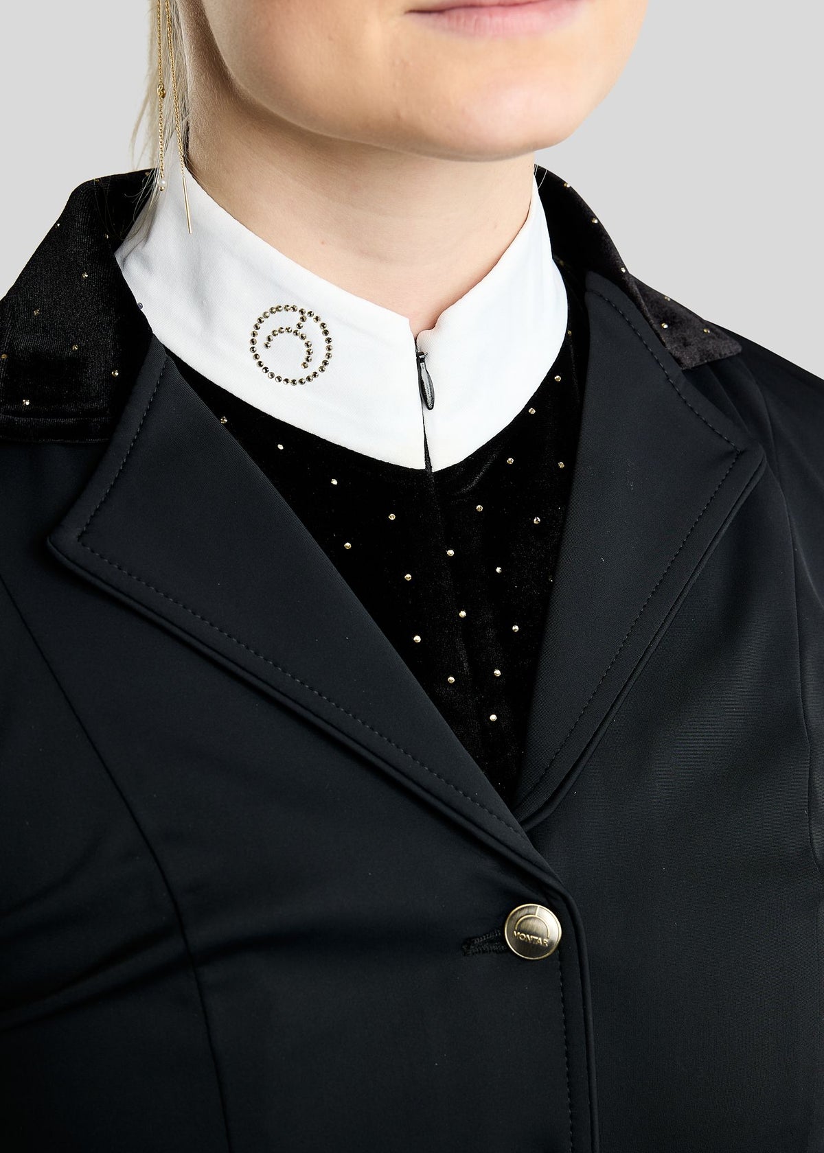 MoValerie Polo de Concurso Montar - Velvet con Cristales Golden Quartz