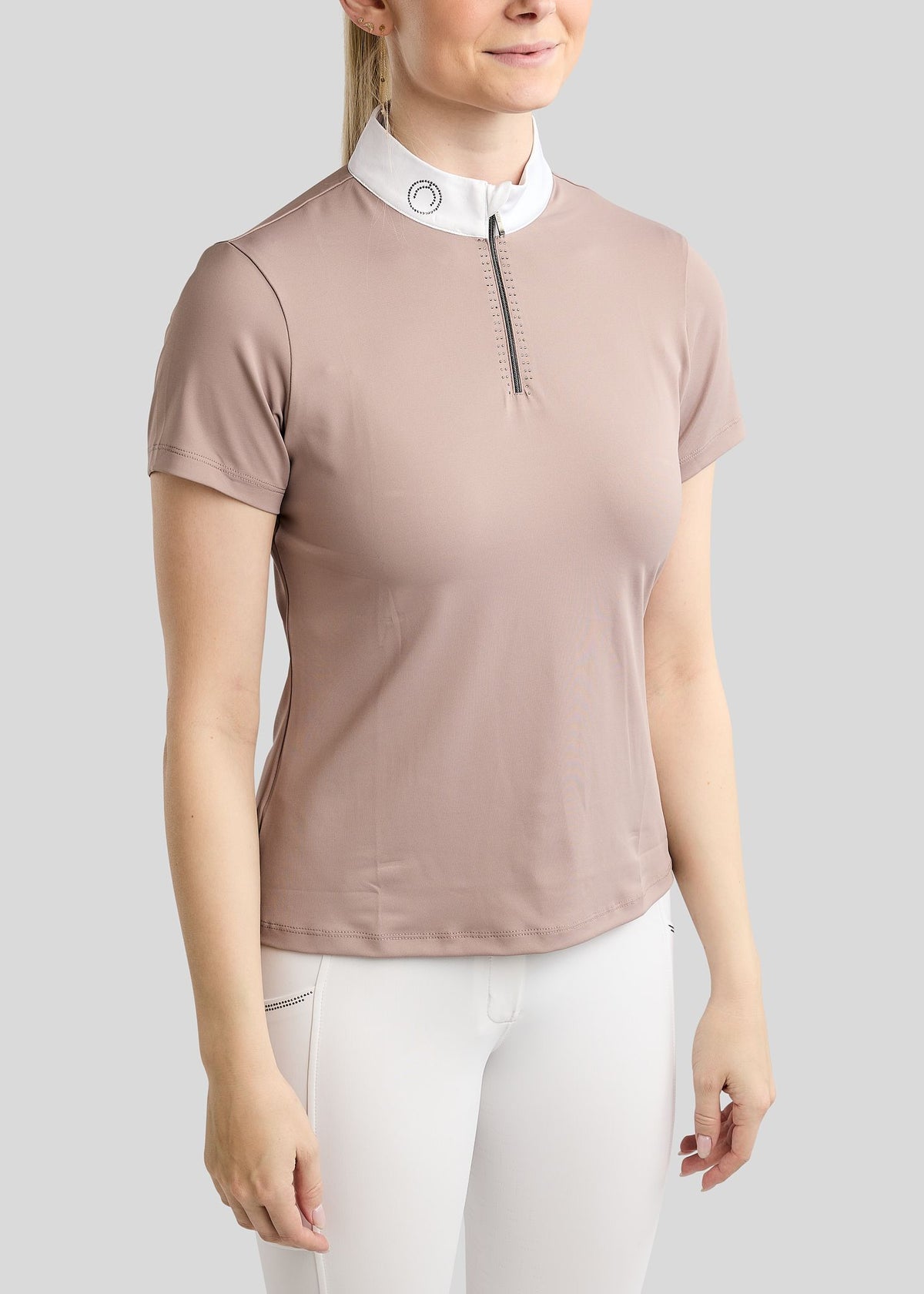 MoMaddy polo concurso manga corta con detalles Gun Metal - Pearl Grey