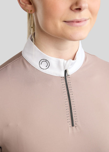 MoMaddy polo concurso manga corta con detalles Gun Metal - Pearl Grey