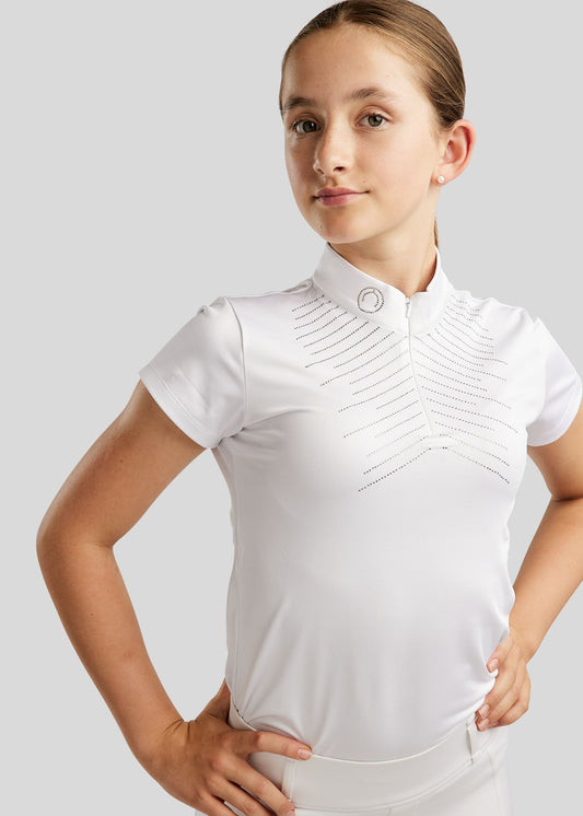 MoSparkle Junior Polo concurso con cristales Champagne - Blanco