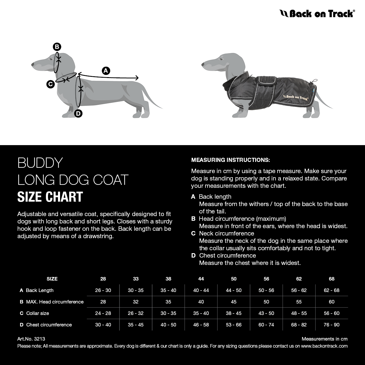 Abrigo para perro Buddy Back on Track® con Welltex®