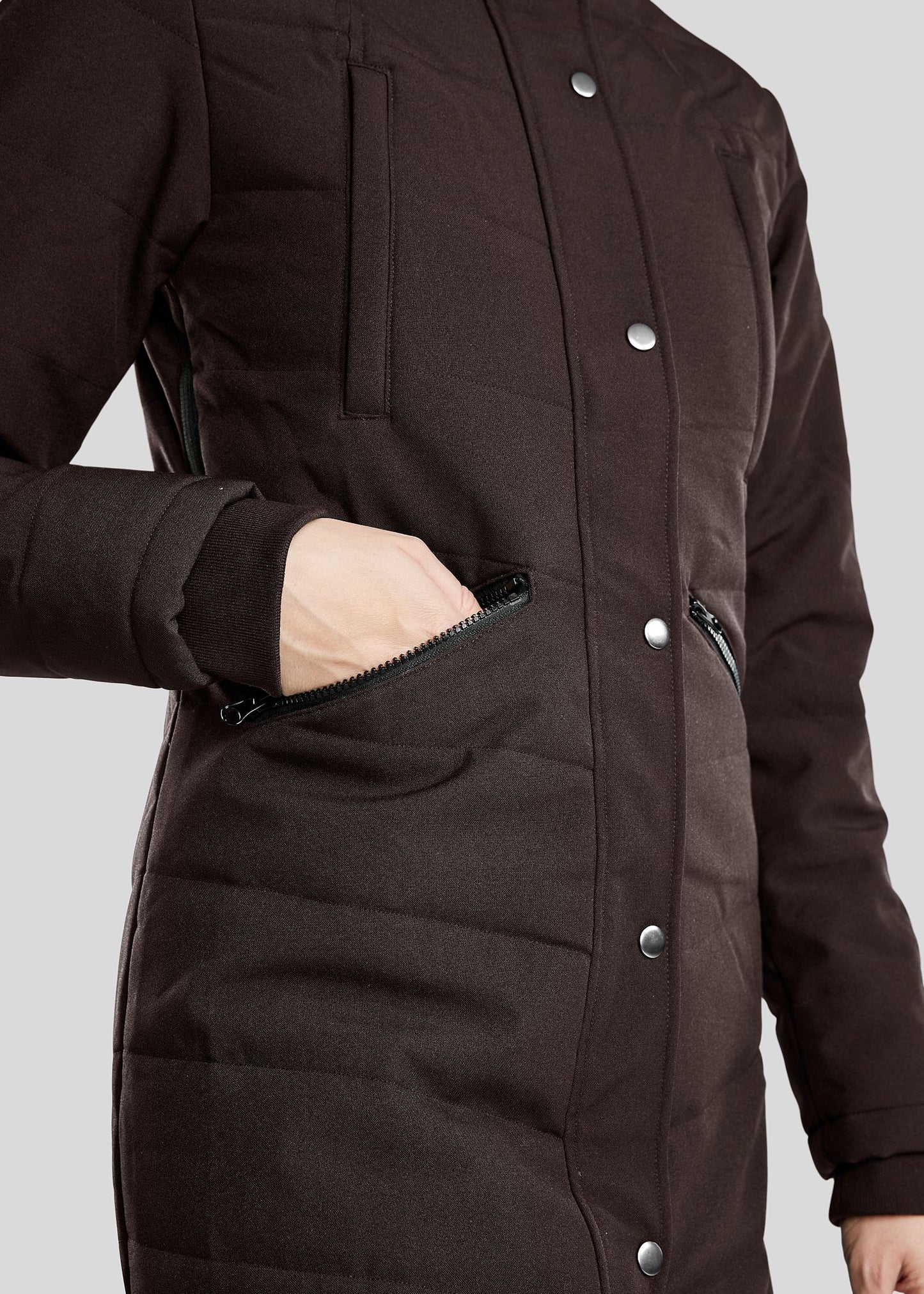Dicte Chaqueta Larga técnica - Marrón