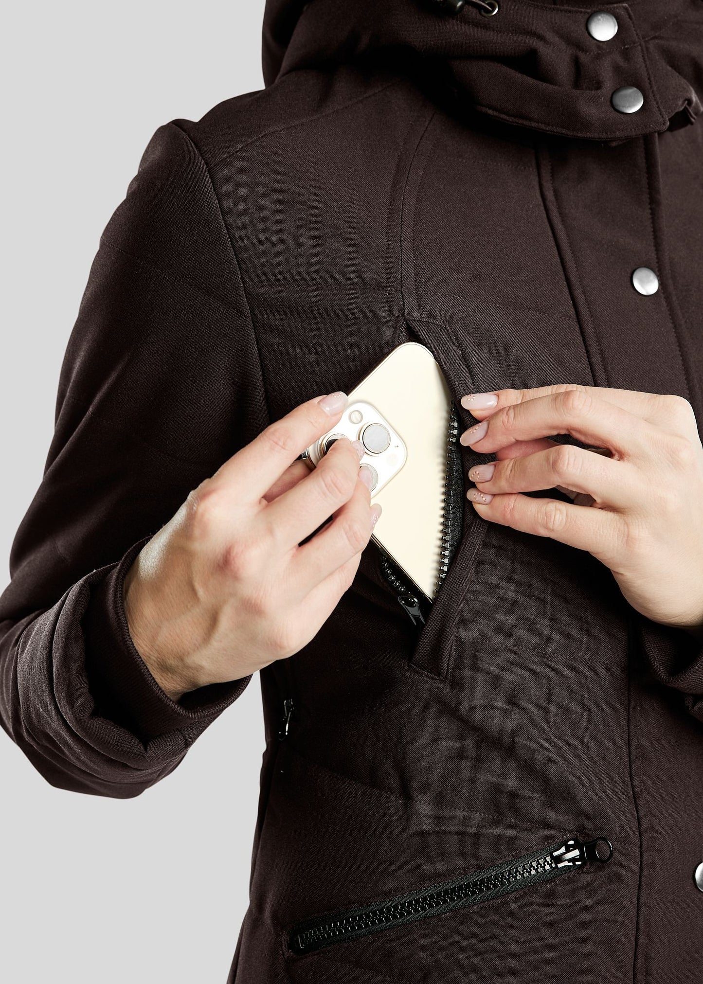 Dicte Chaqueta Larga técnica - Marrón