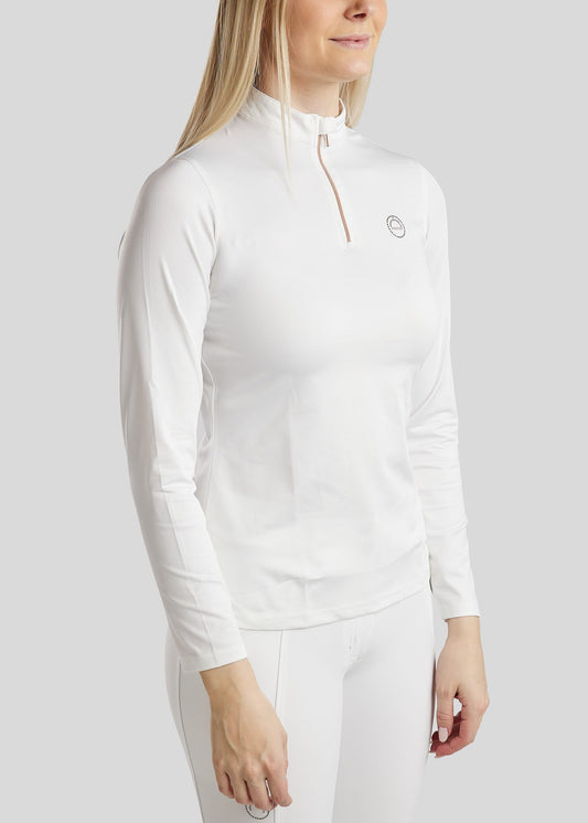 Everly Mon-Tech Rosegold polo manga larga - Blanco
