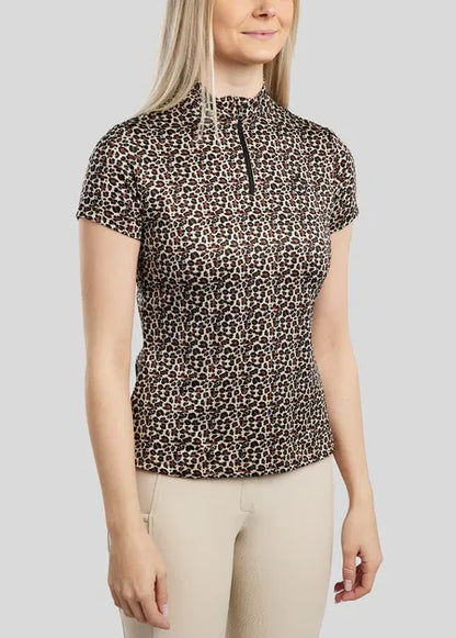MoLeonora Leo Printed Polo - Toffee