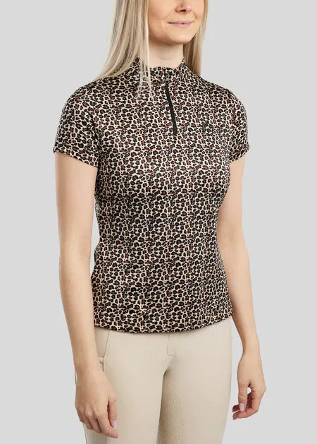 MoLeonora Leo Printed Polo - Toffee
