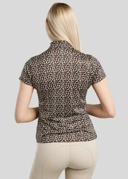 MoLeonora Leo Printed Polo - Toffee
