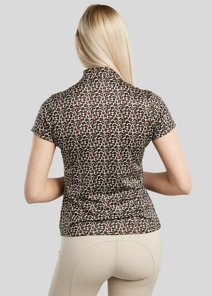 MoLeonora Leo Printed Polo - Toffee