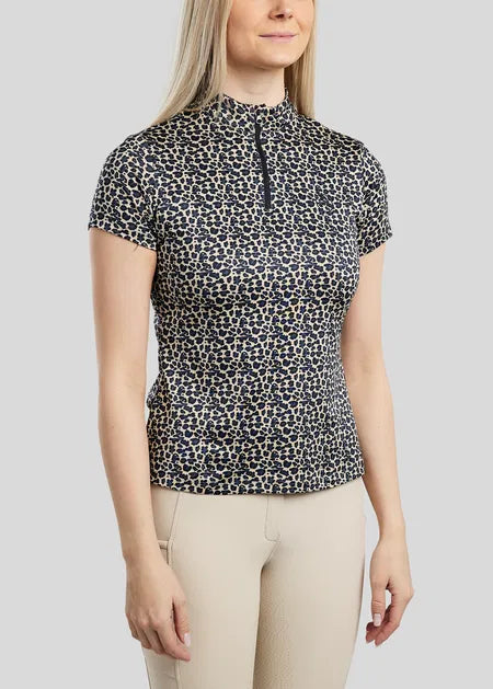 MoLeonora Leo Printed polo - Dark Slate
