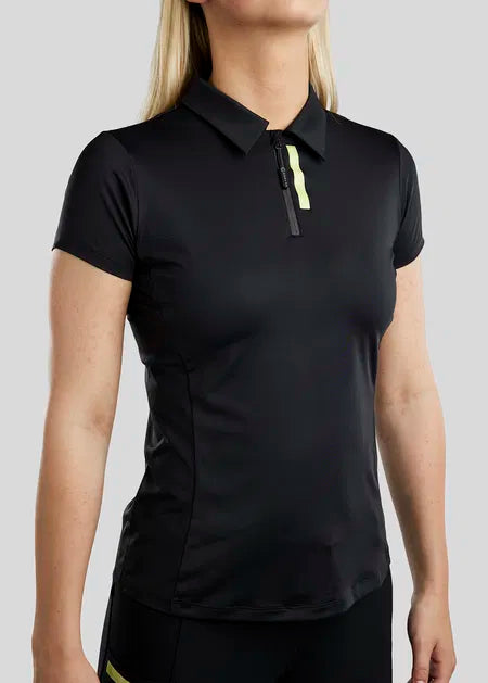 MoStella polo con Mesh Panels - Negro