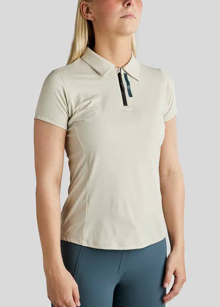 MoStella polo con Mesh Panels - Light Silver Grey