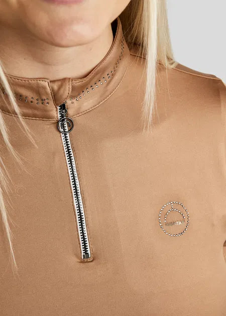 MoBlair Polo con Gun Metal crystals - Latte