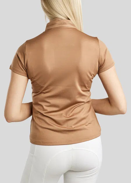 MoBlair Polo con Gun Metal crystals - Latte