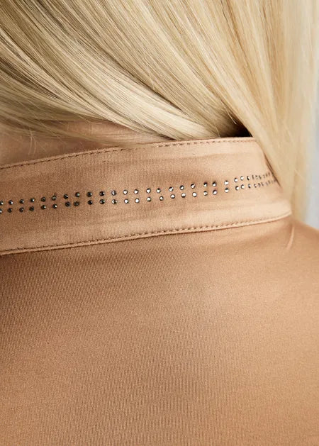 MoBlair Polo con Gun Metal crystals - Latte